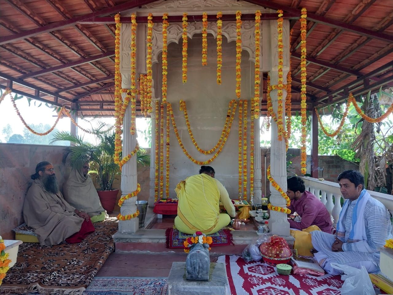 Pratishtha ceremony at the Ashram temple